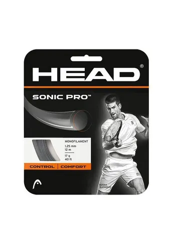Head Tennissaite Sonic Pro Schwarz 12m Set - Tennissaiten aus hochwertigem Copolymer-Polyester, bieten herausragendes Spielgefühl und optimale Kontrolle für Turnierspieler – ideal für Profis und aufstrebende Talente.