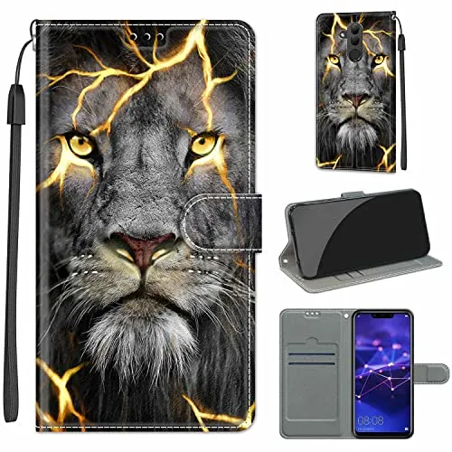 TOMYOU Hülle für Huawei Mate 20 Lite, Schutzhülle Mit Magnetverschluss und Kartenfach, Klappbare Handyhülle [Stoßfest]