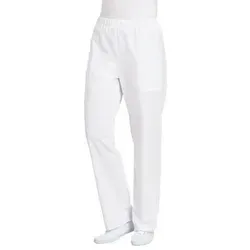 Leiber Damen Hose weiß 08/8190/01 - Stoffhose „Comfort-Style“ für Damen, ideal für Industriewäsche, mit bequemem Rundumgummizug und geradem Bein, erhältlich in Größen 34-54.