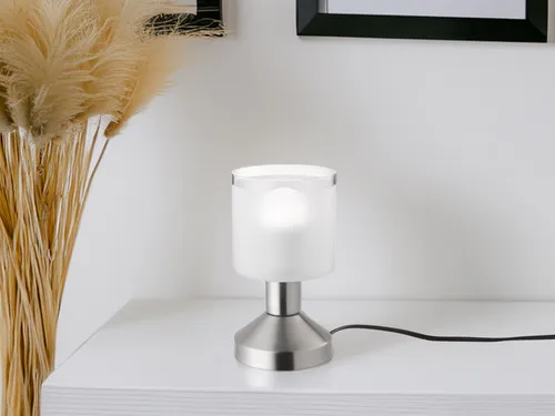 Tischlampe GRAL nickel Glas frosty