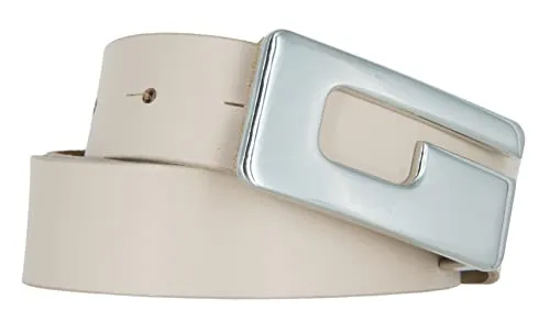 Bernd Götz Damen Leder Gürtel 30 mm beige Rindleder
