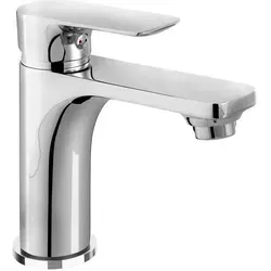 CORNAT Waschtisch-Einhebelmischer NOIR chrom - Hochwertige Waschtischarmatur aus Messing, langlebige Keramikdichtscheiben und werkzeuglose Montage - ideal für modernes Bad