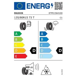 Maxxis AP2 ALL Season 3PMSF M+S 135/80 R15 73T Ganzjahresreifen - Autoreifen für ganzjährige Nutzung, bietet hervorragenden Grip bei allen Wetterbedingungen dank 3PMSF-Zertifizierung.