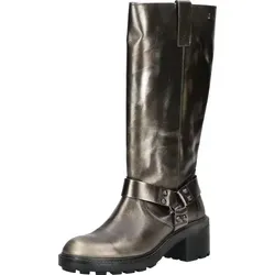 Lazamani Stiefel Leder Stiefel - Wanderschuhe mit trendigen Biker Boots, robustem metallischem Leder und komfortablem Textilfutter für warmen Tragekomfort. Ideal für einen edgy Look bei jedem Abenteuer.