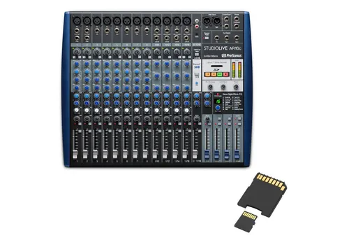 Presonus Studiolive AR16C Mischpult mit Speicherkarte - Vielseitiges 18-Kanal Hybrid-Mischpult für Live- und Studioanwendungen. Integrierter SD-Recorder für direkte Aufnahmen, Bluetooth-Konnektivität und hochwertige Mikrofonvorverstärker.
