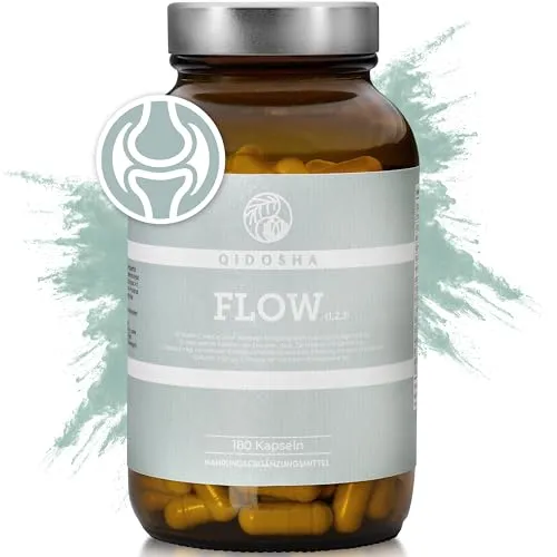 QIDOSHA® Glucosamin Chondroitin Gelenke Komplex Kapseln, 180 Stk/Glas, mit Glucosamin, Chondroitin, Kollagen, MSM, Grünlippmuschel, Weihrauch, Cystein, Methionin, Mangan, Bor, Kupfer & Vitaminen