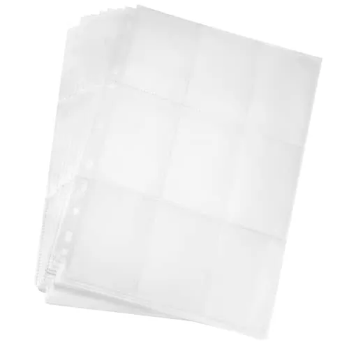 Carehabi - 630 Pockets Sammelkarten Hüllen, 35 Stück Doppelseitiges Transparent Sammelhüllen Leere Sammelmappe Folien 11 Löcher, Sammelkartenzubehör für Pokemon Spielkarte, Basketball, Fußball Karten