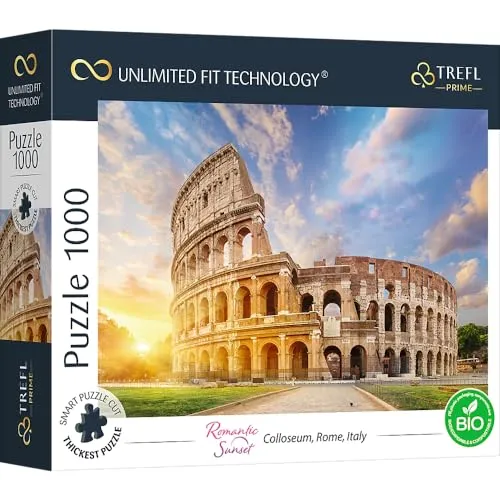 Trefl Prime - Uft-Puzzle Romantic Sunset: Colloseum, Rome, Italy - 1000 Elemente, Dickster Karton, Bio, Rom, Italien, Kolosseum, Sonnenuntergang, Unterhaltung Für Erwachsene Und Kinder Ab 12 Jahren