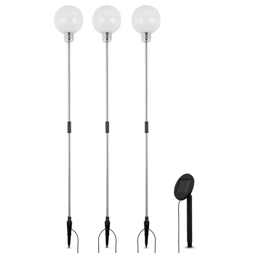 REV  Solarlampen für außen  3er Set  Höhe 80cm  3000K  3lm  ideale Gartendeko  I