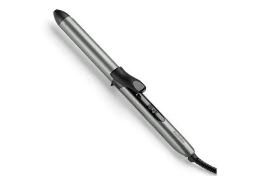 BaByliss Lockenstab Xanadu 25mm mit Klammer, C261E - Der BaByliss Xanadu Lockenstab mit 25 mm Durchmesser bietet vielseitige Stylingmöglichkeiten für glänzende Locken. Die Keramik-Beschichtung sorgt für gleichmäßige Wärmeverteilung und eine einfache Handhabung dank integrierter Klammer.