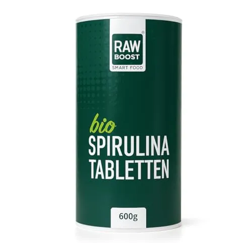 Bio Spirulina Tabletten 600 g – 1200 Presslinge aus kontrolliert biologischem Anbau, EU-ÖKO-zertifiziert – Hochdosierte vegane Algentabletten ohne Zusätze