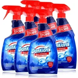 DanKlorix Bad-Reiniger mit Aktiv-Chlor 750ml - Schimmel-Stopp (6er Pack) - Reinigungsmittel für strahlend saubere Badezimmer. Die kraftvolle Aktivchlor-Formel beseitigt Schmutz und Keime mühelos und sorgt für hygienische Oberflächen.