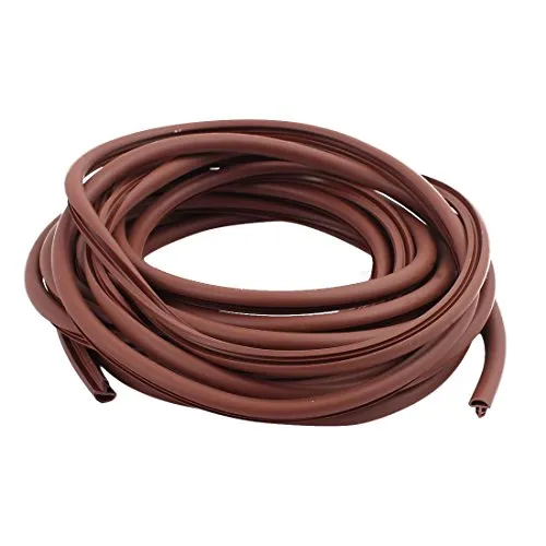 sourcing map 8 mm Breite Gummi Tür Fenster für Glas Streifen Dichtung Entwurf Staubdichtung Braun 6 m Länge