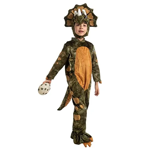 Spooktacular Creations Halloween Kind Triceratops Kostüm, braun Unisex Kleinkind Kinder realistische Dinosaurier Onesie Jumpsuit für Carnival Dress Up Party