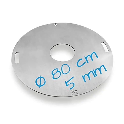 mocisa Universal BBQ Grillplatte 80 cm - Grillplatte aus 5 mm Stahl, ideal für Feuerschalen und Kugelgrills. Verwandelt jedes BBQ in ein Geschmackserlebnis mit perfekten Grillzonen.