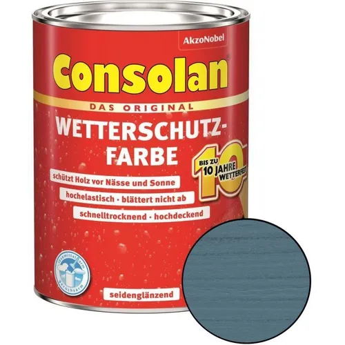 Consolan Wetterschutz-Farbe Sommerblau 750 ml Holzfarbe Deckfarbe
