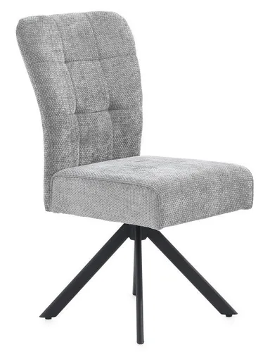 Drehbarer Esszimmerstuhl Chenille Grau mit Metallgestell von Pro Com
