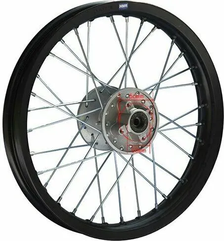 Alu Felge Eloxiert 16 hinten schwarz Pit Dirt Bike Moto Cross HMParts