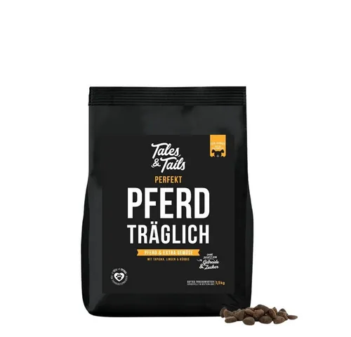 Tales & Tails Softtrockenfutter Perfekt Pferd für Hunde - Monoprotein Trockenfutter für Hunde, sensitiv und hypoallergen, ideal für Allergiker. Mit hochwertigen Zutaten wie Pferd und ohne Getreide. Verpackungseinheit: 1,5 kg.