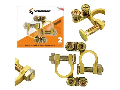 Przydasie Batterieklemmen Set – Batteriepolklemmen für Autobatterie – Plus (+) 18 mm, Minus (-) 17 mm – Messingschrauben für optimale Leitfähigkeit und lange Lebensdauer – 2er-Set