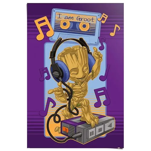 Reinders! Poster Guardians of the Galaxy - groot cassette in lila von Reinders!