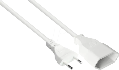 GC P0300-W020 - Euro-Verlängerung Typ C auf Euro-Buchse, weiß, 0,75 mm², 2 m