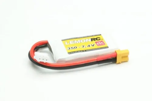 LemonRC Modellbau-Akkupack (LiPo) 7.4 V 350 mAh - 2 Zellen, 35 C Softcase XT30, ideal für RC Modellsport mit niedrigem Innenwiderstand und hoher Belastbarkeit