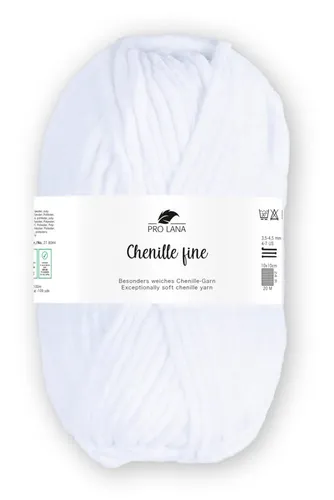 Pro Lana CHENILLE fine 50 g besonders feines, weiches Chenille Garn 100 m Häkelwolle, 100 m (besonders feines, weiches Garn, ideal für kuschelige und hautnahe Projekte), 50 g