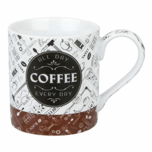 Könitz Coffee Talk Becher, Tasse, Kaffeetasse, Porzellan, Schrift auf Weiß 370ml