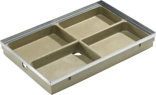 ACO Bodenwanne Vario 75 x 50 cm mit Stahlzarge - Hochwertige Bodenwanne aus Polymerbeton, ideal für effiziente Wasserableitung und langlebigen Einsatz in Eingangsbereichen.