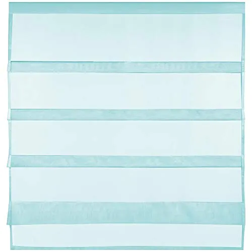 Bestlivings Transparente Bistrogardine Raffoptik mit Stangendurchzug in Voile, schlicht und modern in vielen erhältlich (100 x 110 cm/türkis - Aqua)