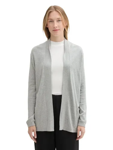 TOM TAILOR Damen Basic Cardigan 1042975 - Elegante Strickjacke in melierter Optik, ideal zum Überziehen für verschiedene Anlässe. Aus weicher Baumwolle-Viskose Mischung für hohen Tragekomfort.