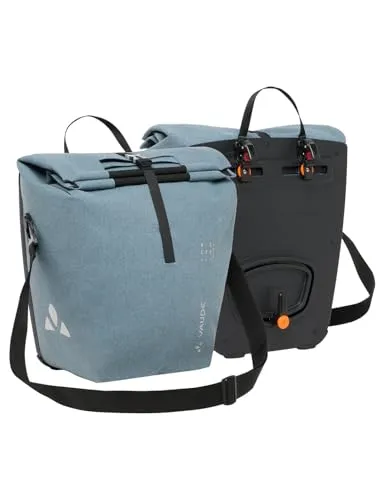 Vaude Recycle Back Fahrradtasche 2x 30L - grau - Wasserdichte Fahrradtasche aus recycelten Materialien, perfekt für umweltbewusste Radfahrer und Abenteuerlustige.