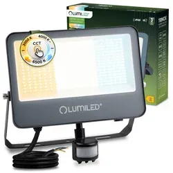 LUMILED LED Strahler Außen 100W mit Bewegungsmelder und Dämmerungssensor