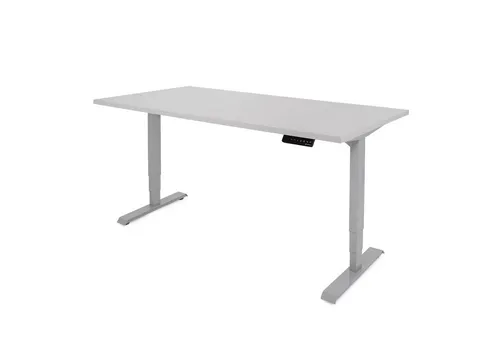 Ergotopia Schreibtisch Desktopia Lite (120 x 80 cm Tischplatte Grau), stufenlos höhenverstellbarer Schreibtisch elektrisch mit Tischplatte