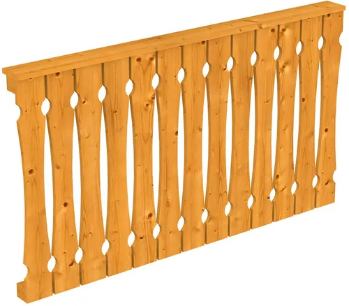 Skanholz Brüstungsgeländer Balkonschalung, 170 cm Länge, 96 cm Höhe - Zubehör für Gartenhäuser, robustes Holzgeländer in eleganter Eiche hell, ideal für Sicherheit und Stil auf Ihrem Balkon. 5 Jahre Herstellergarantie!