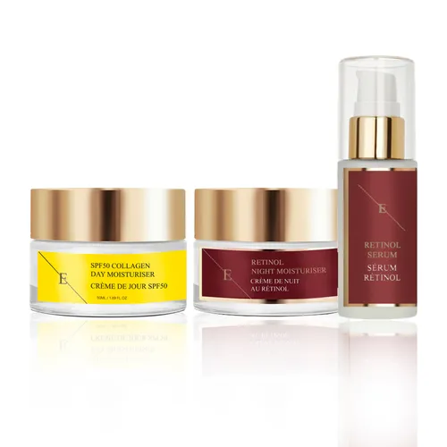 ErthSkin London Retinol-Serum + Retinol-Nachtfeuchtigkeitscreme + SPF-Kollagen-Tagescreme set