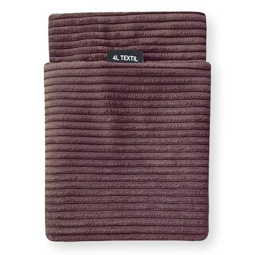 4L Textil ZOE Hundekissen flauschig Cord Hundebett Grosse Hunde mit Bezug und Reißverschluss kuscheliges Hundekissen waschbar (Ersatzbezug(60x50 cm), Braun(Stripes))