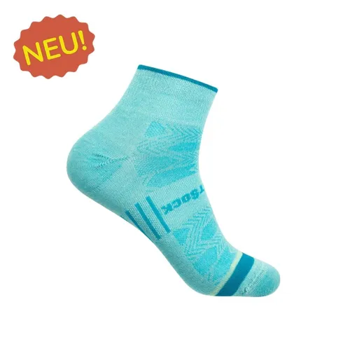 Wrightsock Sportsocken Quarter Coolmesh II (dünn, atmungsaktiv, bequem) türkisblau - 1 Paar, Größe: 37,5-41