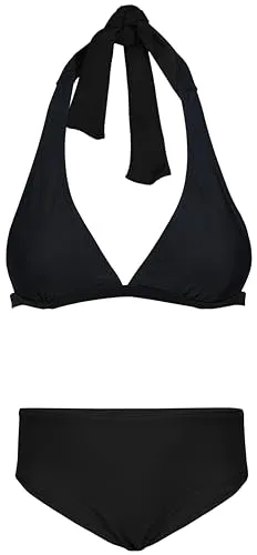 Aquarti Mädchen Bikini Set Bustier Bikinislip Zweiteiliger Badeanzug, Farbe: Zum Binden - Schwarz, Größe: 146