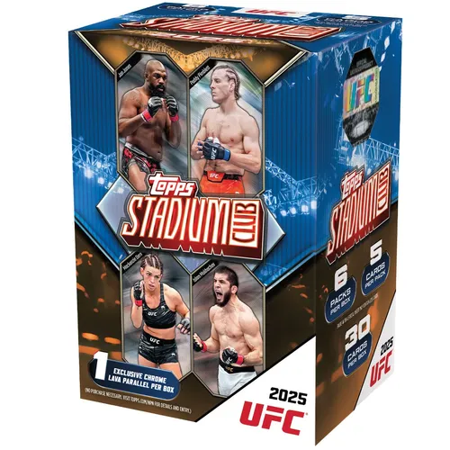 Topps Sammelkarte 2025 UFC Stadium Club Value Box Englisch - Entdecken Sie die exklusive Value Box mit Sammelkarten für Fans ab 6 Jahren – ideal zum Tauschen und Sammeln!