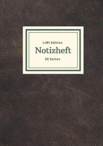Dünnes Notizheft A5 liniert - Notizbuch 30 Seiten 90g/m² - Softcover schwarz - FSC Papier: Notebook A5 liniert - weißes Papier