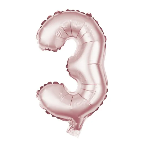 Folienballon Zahl 3 rosegold 100 cm
