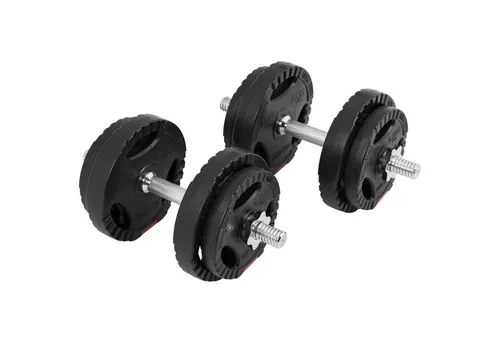 GORILLA SPORTS® Kurzhantelset - 20 kg oder 30 kg - Hantelset für individuelles Krafttraining, hochwertige Studioqualität mit geriffelten Griffen und bodenschonenden Kunststoffscheiben für geräuscharmes Workout.