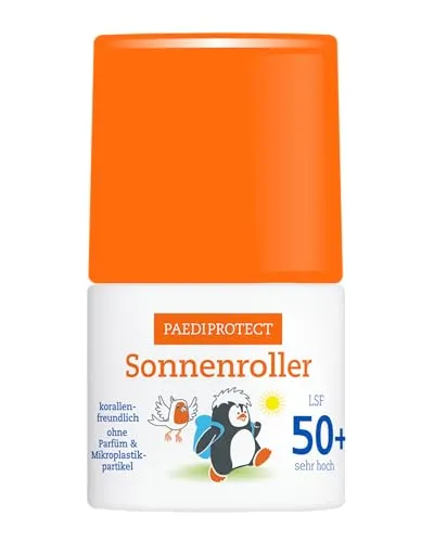 PAEDIPROTECT Sonnenroller LSF 50+ 50 ml, korallenfreundliche Sonnencreme für Baby, Kinder und Erwachsene, ohne Parfüm und Mikroplastik, vegan