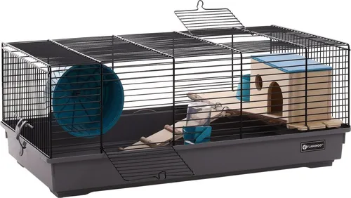 Flamingo Kleintierkäfig Hamsterkäfig Jang schwarz/grau - Käfige für Kleintiere, stilvolles Design in schwarz/grau und großzügiger Platz für deinen Hamster.