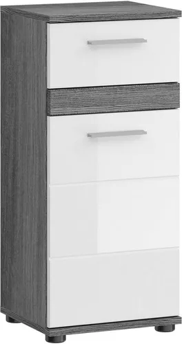 welltime Unterschrank LUCCA, Breite 35cm, 1 Tür (TA wechselbar), 1 Schubkasten MDF Front, Badmöbel, Badschrank, Schrank, Bad, Badezimmer