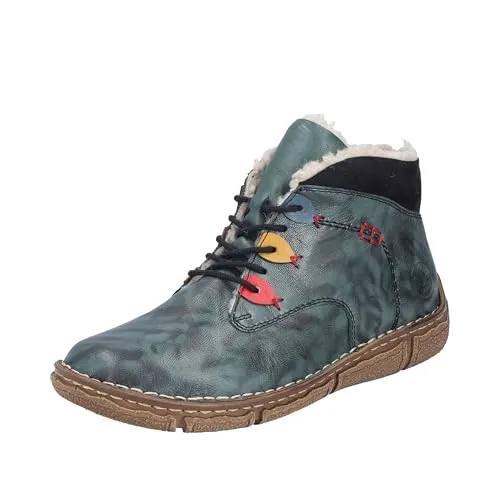Winterboots RIEKER Damen Gr. 39, dunkelolive - Wanderschuhe aus Lederimitat mit gepolstertem Schaftrand für optimalen Komfort. Ideal für kalte Tage und lange Spaziergänge.