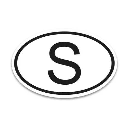 S Magnet Länderkennzeichen Schweden Schwarz & Weiß von iSecur