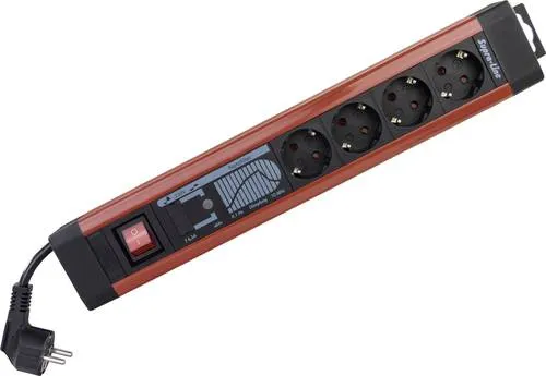 REV Ritter Tischsteckdosenleiste 4-fach Supra-Line - Steckdosen & Zubehör, bietet Überspannungsschutz und Netzfilter für optimale Sicherheit und Schutz Ihrer Geräte.